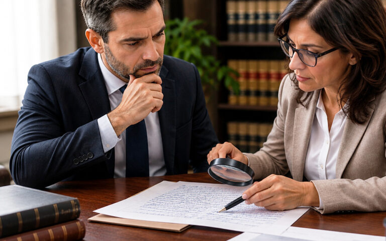 Juicio con perito calígrafo